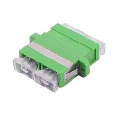 Adapter SM SC/APC-DPX Green With flange, metall clip, Zr. sleeve